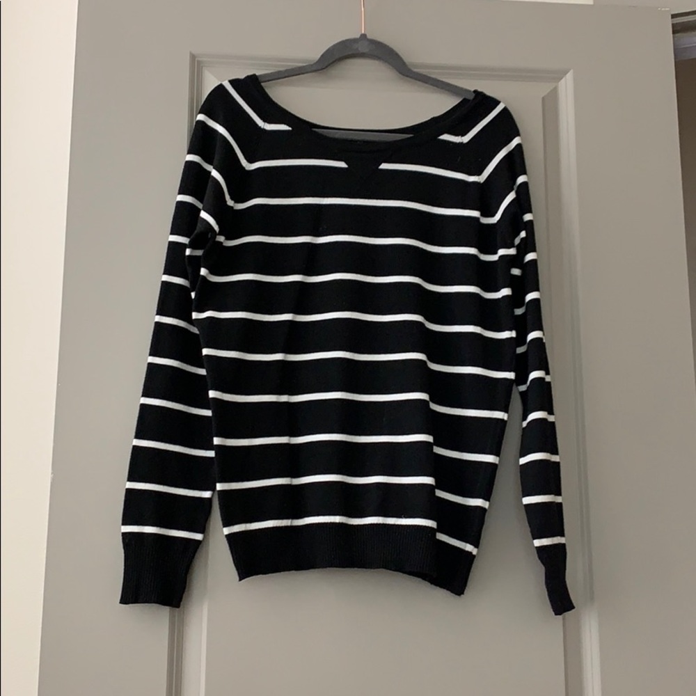 Black and white striped sweater